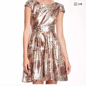 Betsey Johnson Shimmering sequin covered Leopard Mini Dress size 12